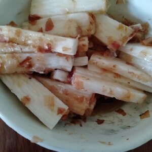 ダシ醤油で作る山芋の短冊